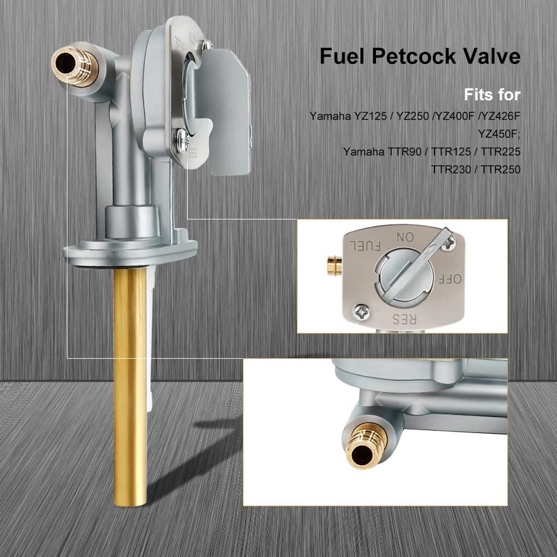 Triumilynn Fuel Petcock Valve Fits Kawasaki Suzuki Yamaha, Bayou 220 250 300 400 KLF220 KLF250 KLF300, Prairie 300 360 400, King Quad 300 LT80 LTZ250, TTR90 TTR125 TTR225 YZ125 YZ250 YFM250 YFM350 and More - Image 3